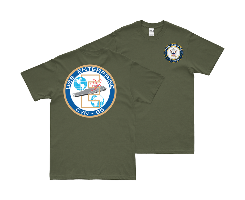 Double-Sided USS Enterprise (CVN-65) Veteran T-Shirt