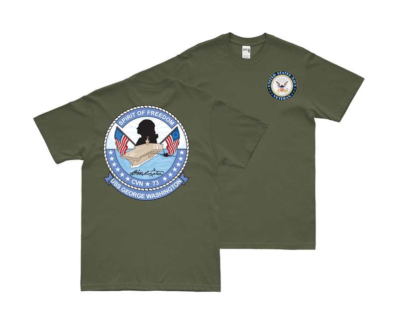 Double-Sided USS George Washington (CVN-73) Veteran T-Shirt