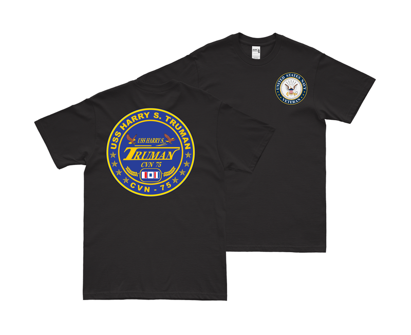 Double-Sided USS Harry S. Truman (CVN-75) Navy Veteran T-Shirt