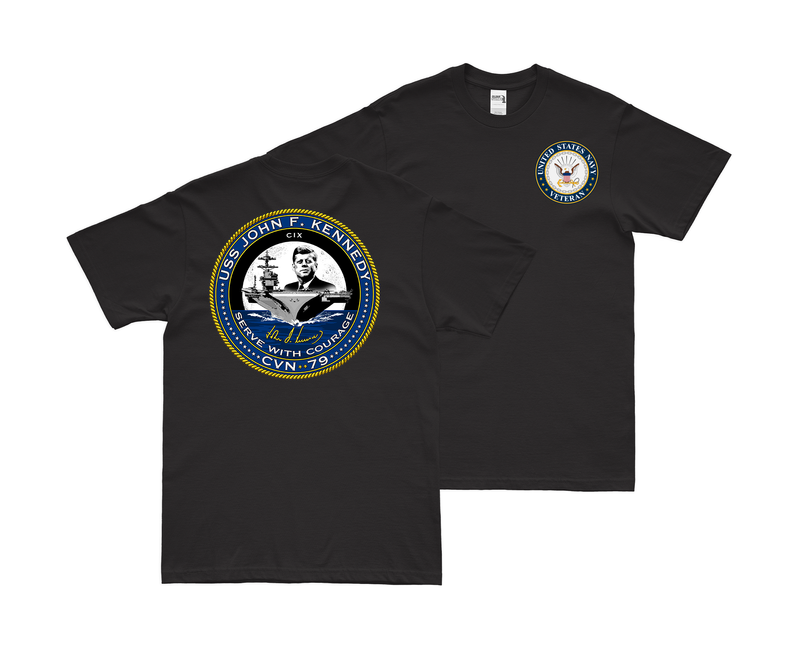 Double-Sided USS John F. Kennedy (CVN-79) Veteran T-Shirt