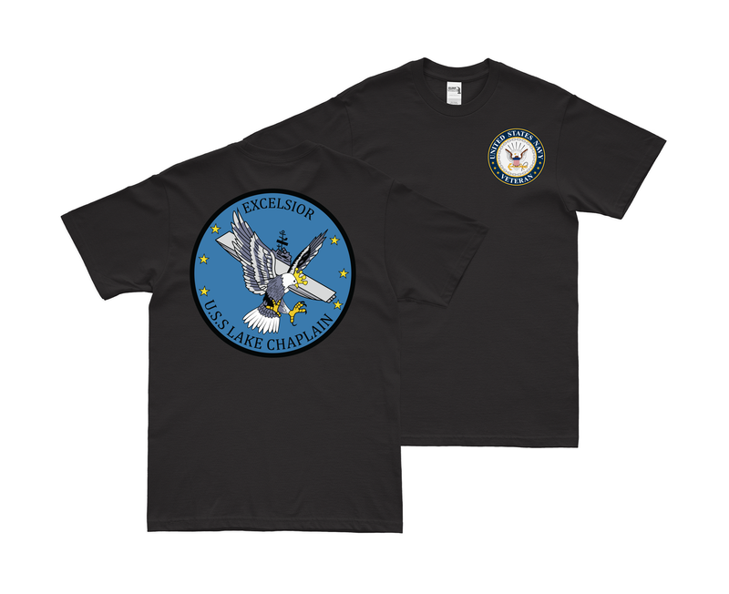 Double-Sided USS Lake Champlain (CV-39) Veteran T-Shirt