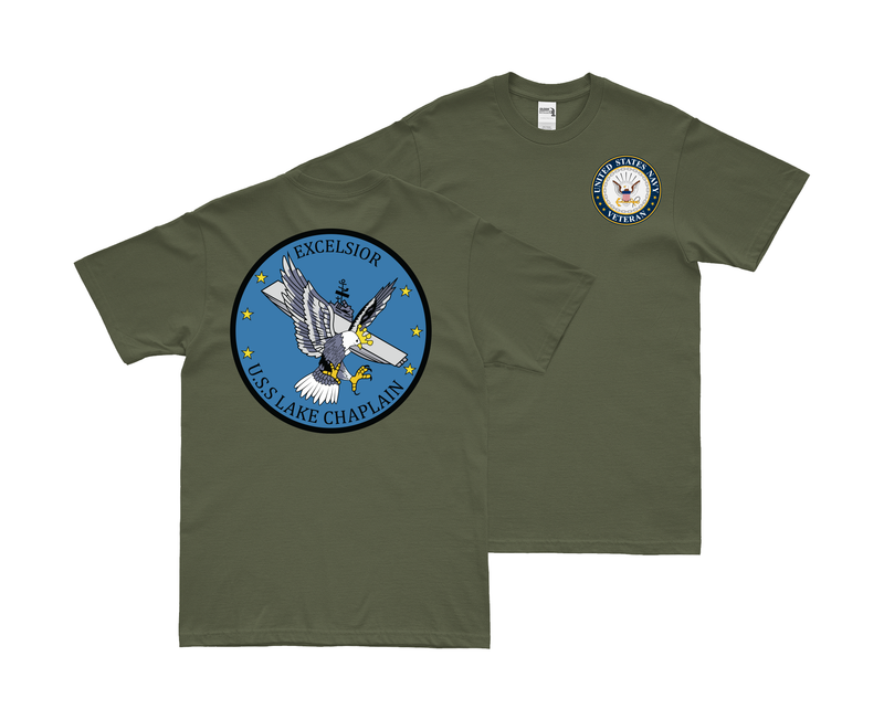 Double-Sided USS Lake Champlain (CV-39) Veteran T-Shirt
