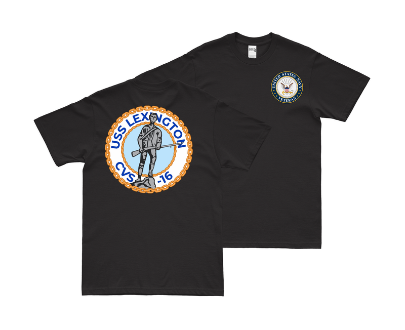 Double-Sided USS Lexington (CVS-16) Veteran T-Shirt