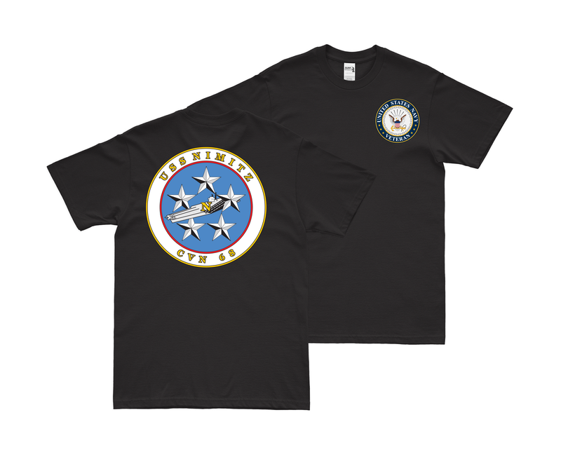 Double-Sided USS Nimitz (CVN-68) Navy Veteran T-Shirt