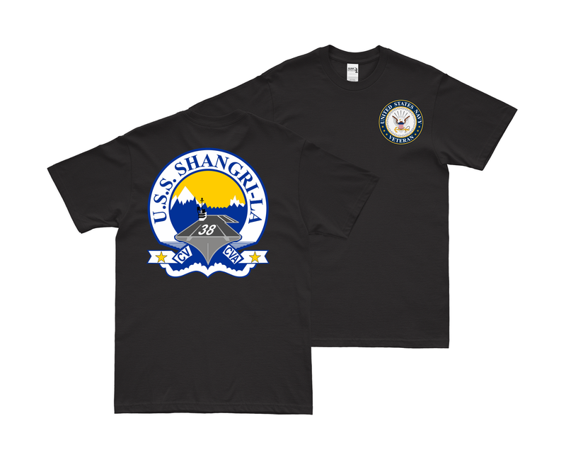 Double-Sided USS Shangri-La (CV-38) Veteran T-Shirt
