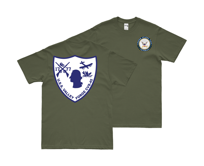 Double-Sided USS Valley Forge (CVS-45) Veteran T-Shirt