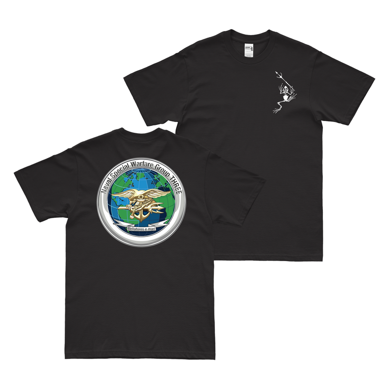 両面海軍特殊戦グループ3(NSWG-3)フロッグマンTシャツ