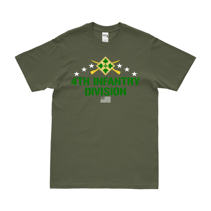 Patriotic 4th Infantry Division Crossed Rifles T-Shirt