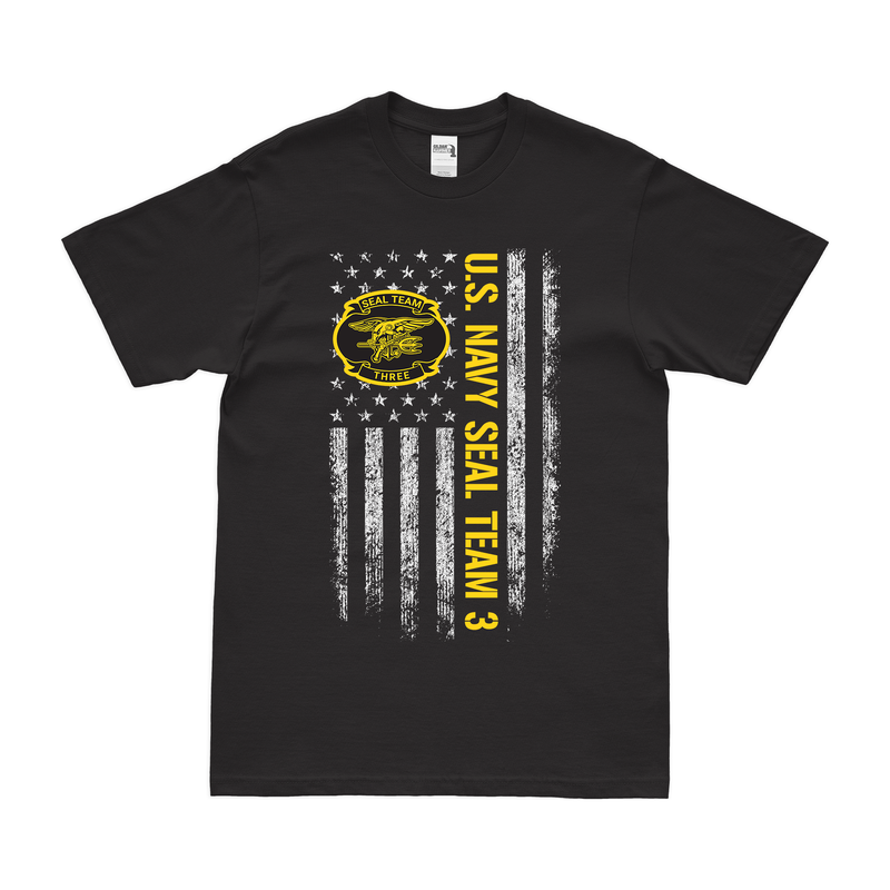 Patriotic U.S. Navy SEAL Team 3 American Flag T-Shirt