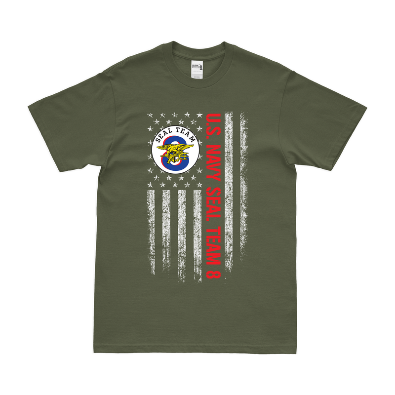 Patriotic U.S. Navy SEAL Team 8 American Flag T-Shirt