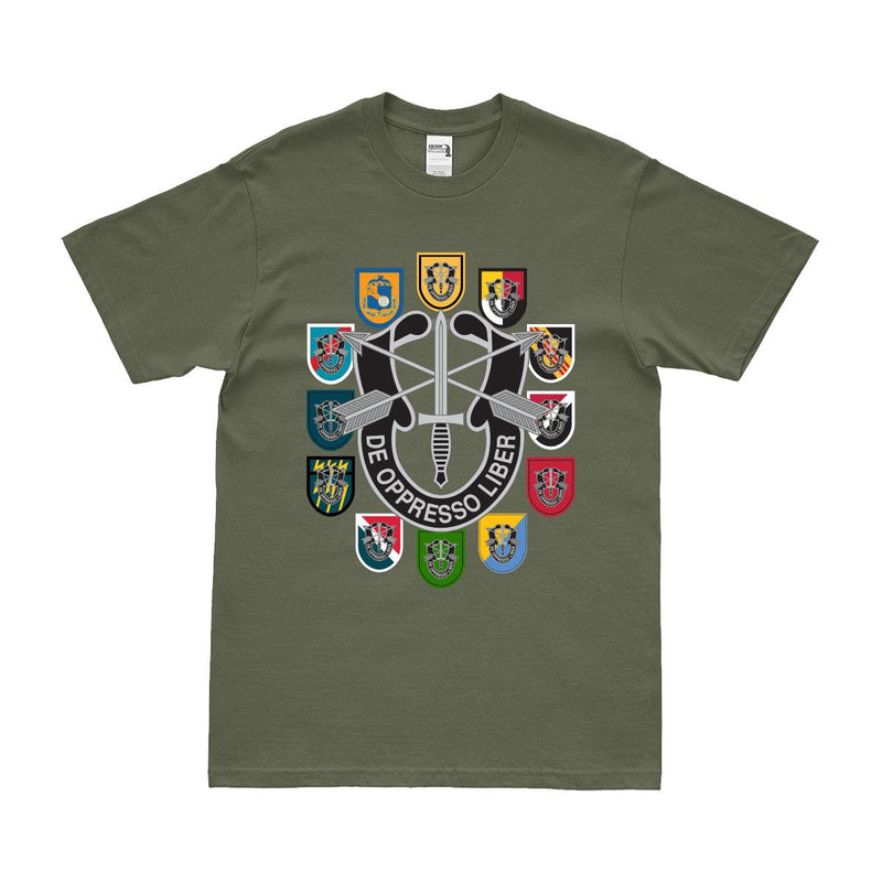 U.S. Army Special Forces Groups Beret Flashes Tribute T-Shirt