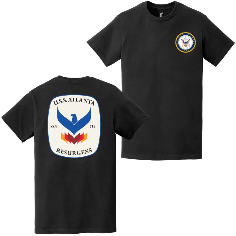 USS Atlanta (SSN-712) Double-Sided Logo T-Shirt