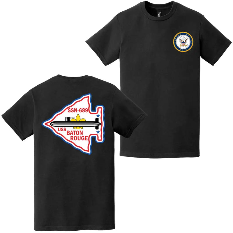 USS Baton Rouge (SSN-689) Double-Sided Logo T-Shirt