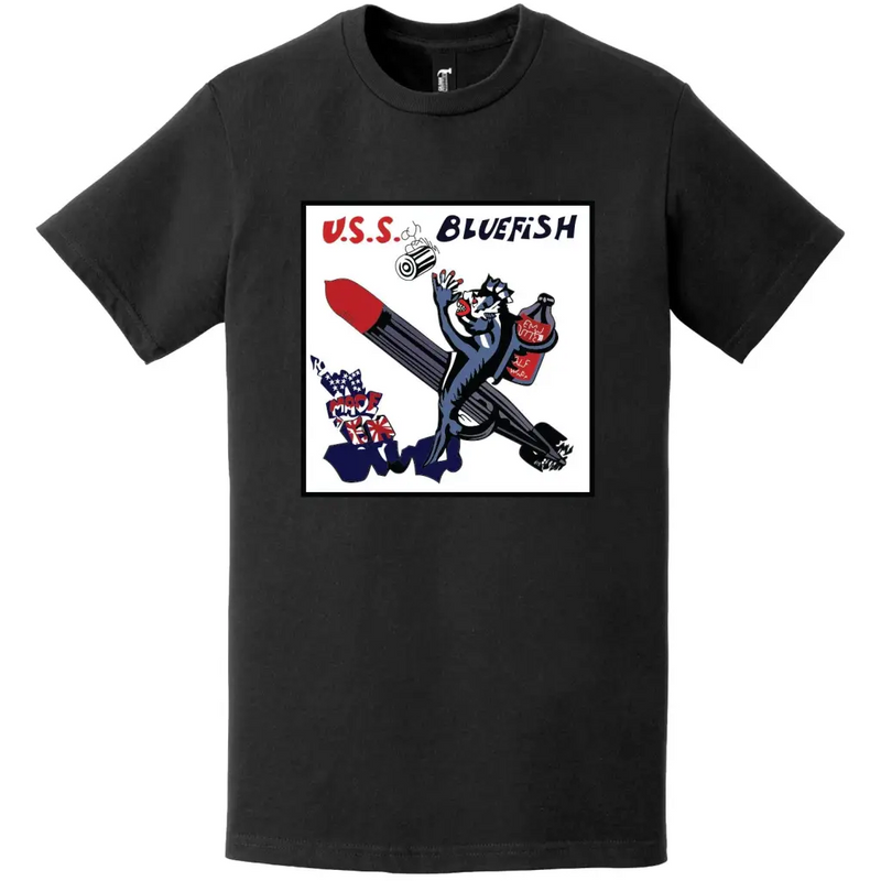 USS Bluefish (SS-222) Gato-class Submarine Logo T-Shirt