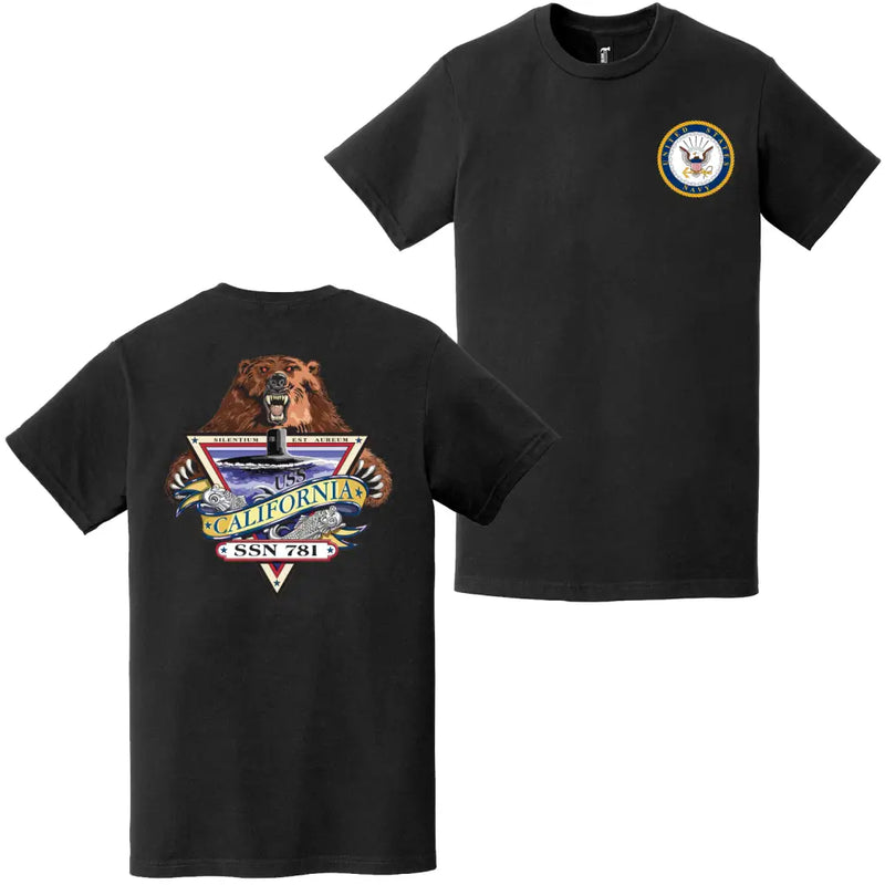 USS California (SSN-781) Double-Sided Logo T-Shirt