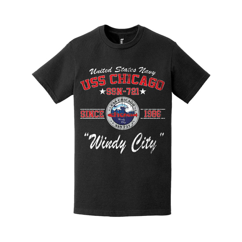 Distressed USS Chicago (SSN-721) Since 1986 Legacy T-Shirt