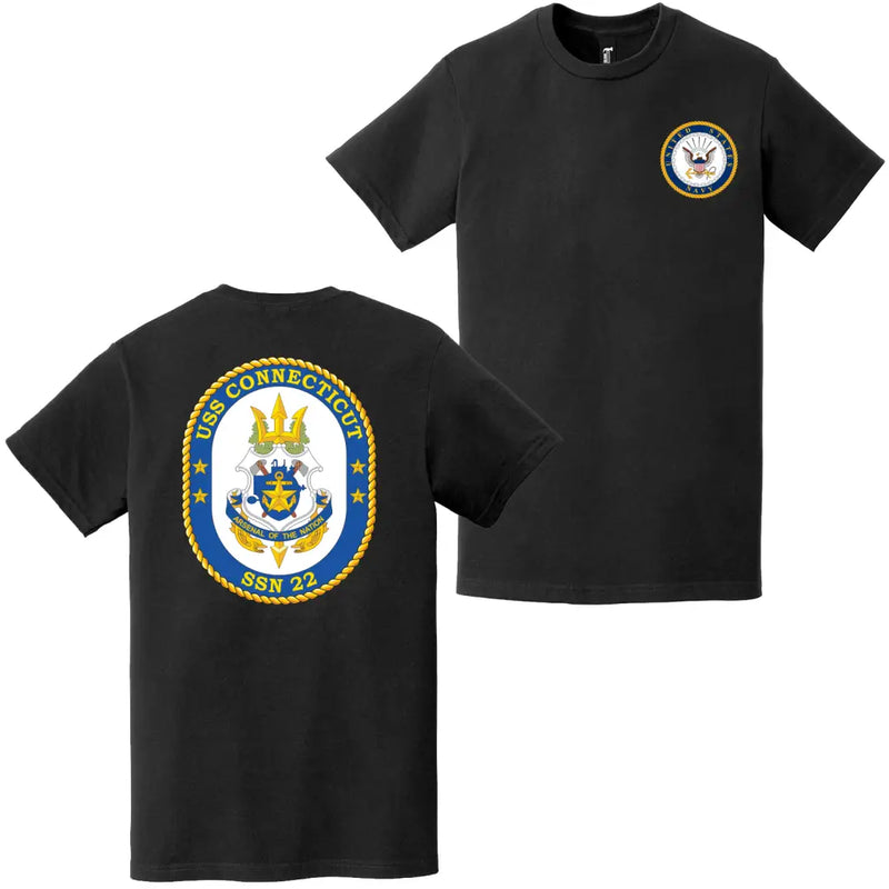 USS Connecticut (SSN-22) Double-Sided Logo T-Shirt