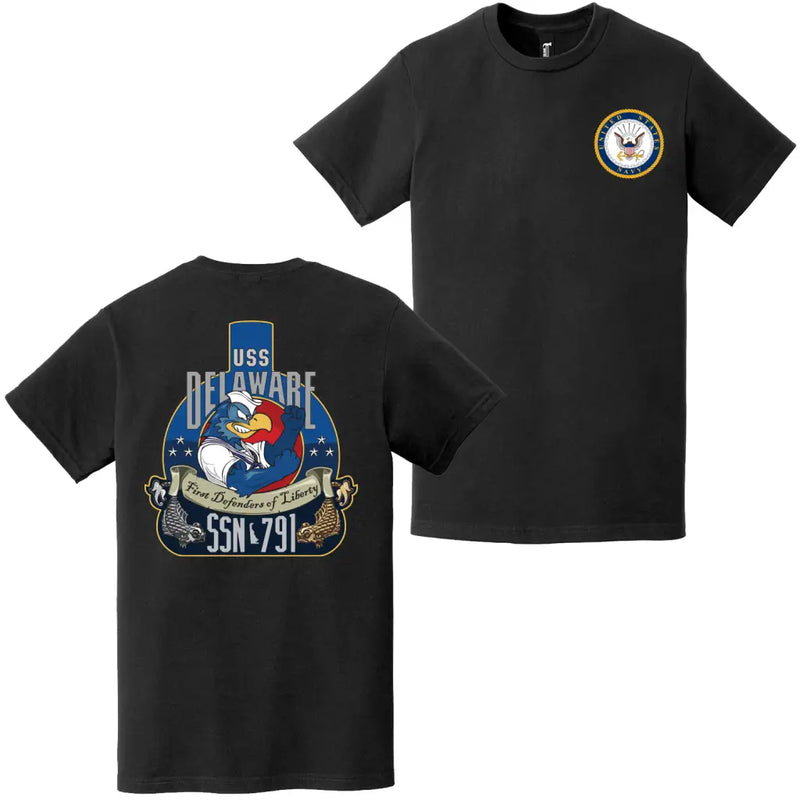 USS Delaware (SSN-791) Double-Sided Logo T-Shirt