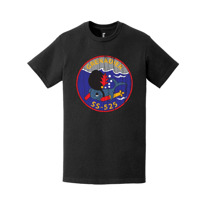 Distressed USS Grenadier (SS-525) Logo Crest T-Shirt