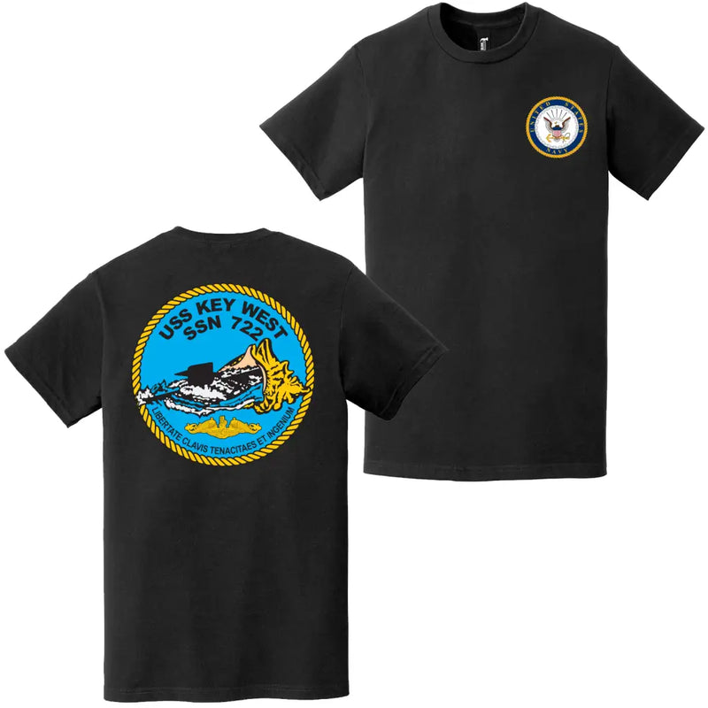 USS Key West (SSN-722) Double-Sided Logo T-Shirt