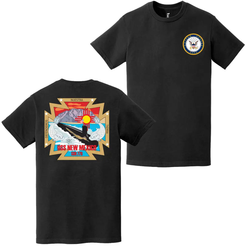 USS New Mexico (SSN-779) Double-Sided Logo T-Shirt