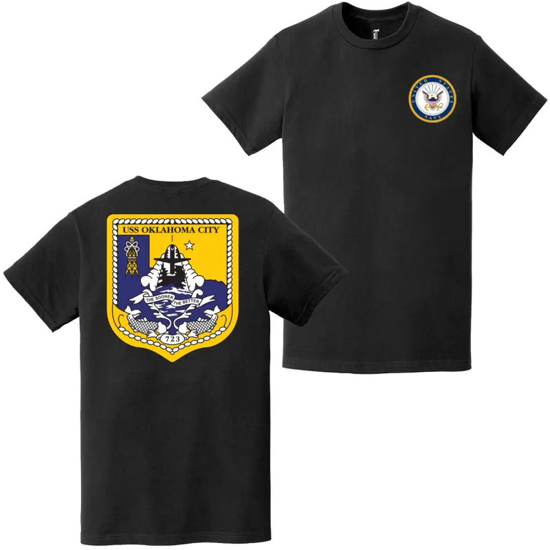 USS Oklahoma City (SSN-723) Double-Sided Logo T-Shirt