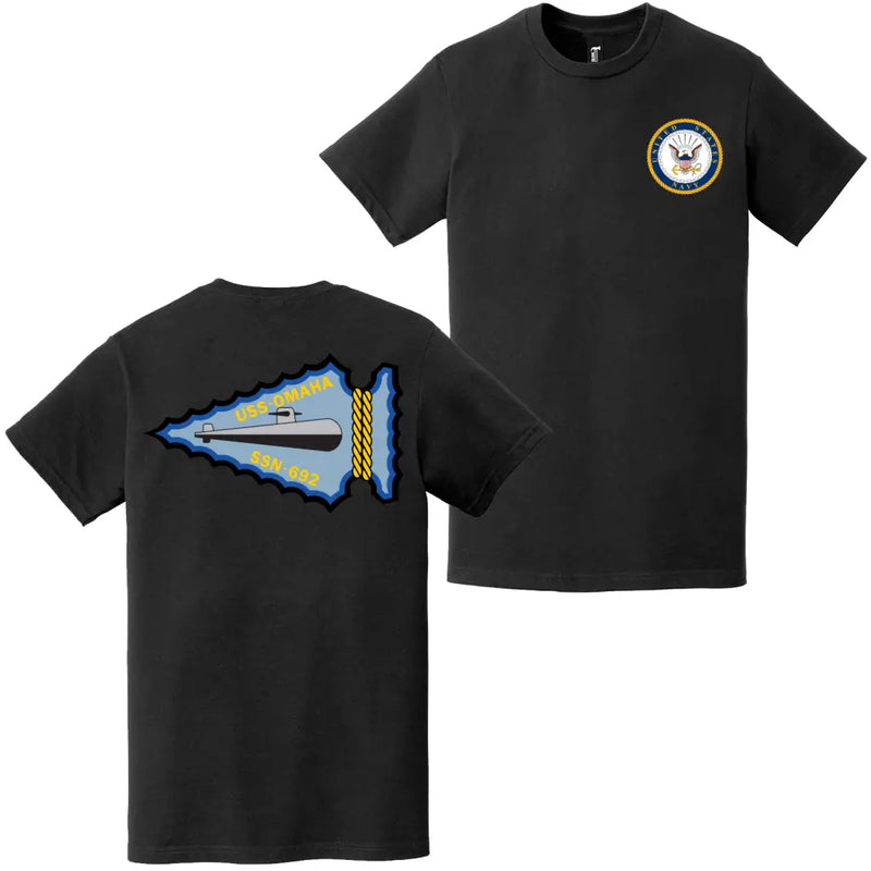 USS Omaha (SSN-692) Double-Sided Logo T-Shirt