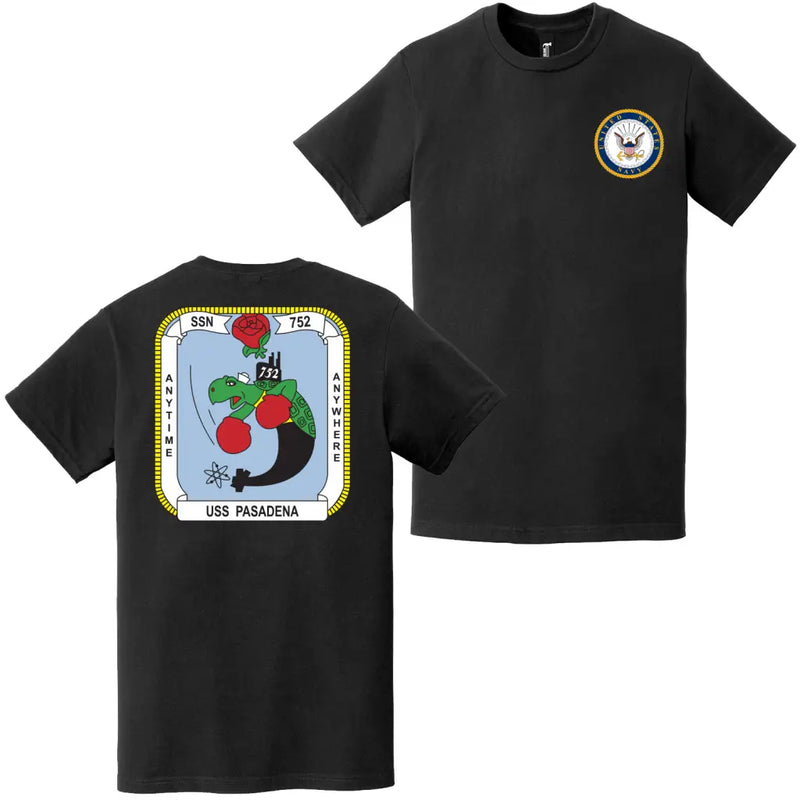 USS Pasadena (SSN-752) Double-Sided Logo T-Shirt