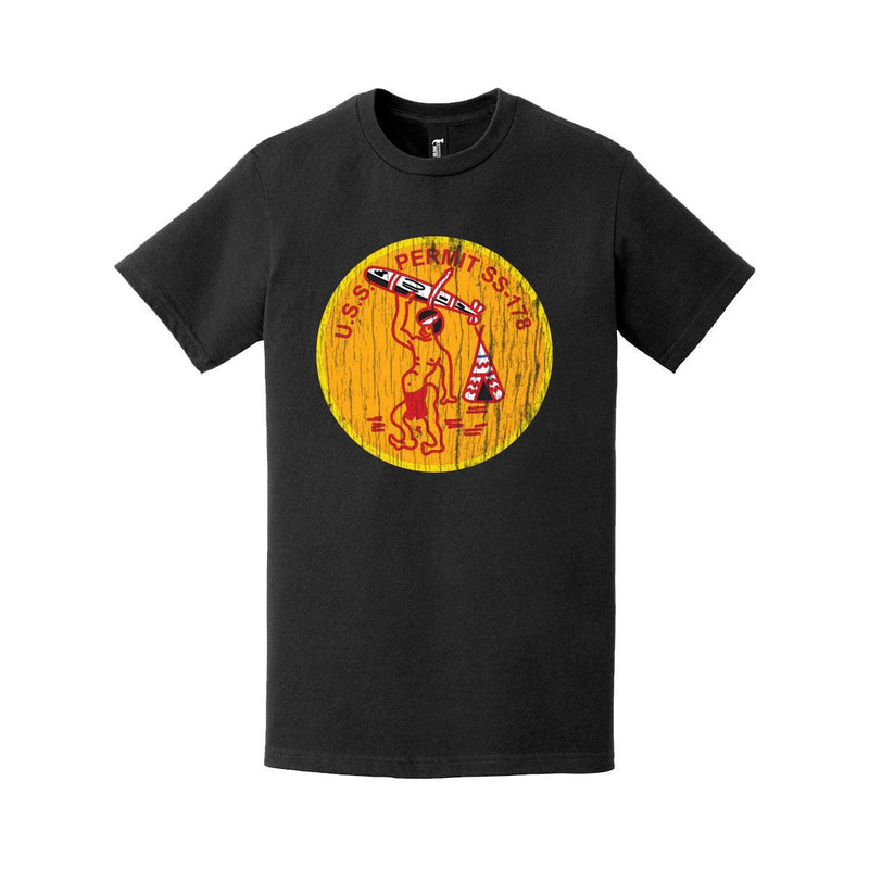 Distressed USS Permit (SS-178) Submarine Logo T-Shirt