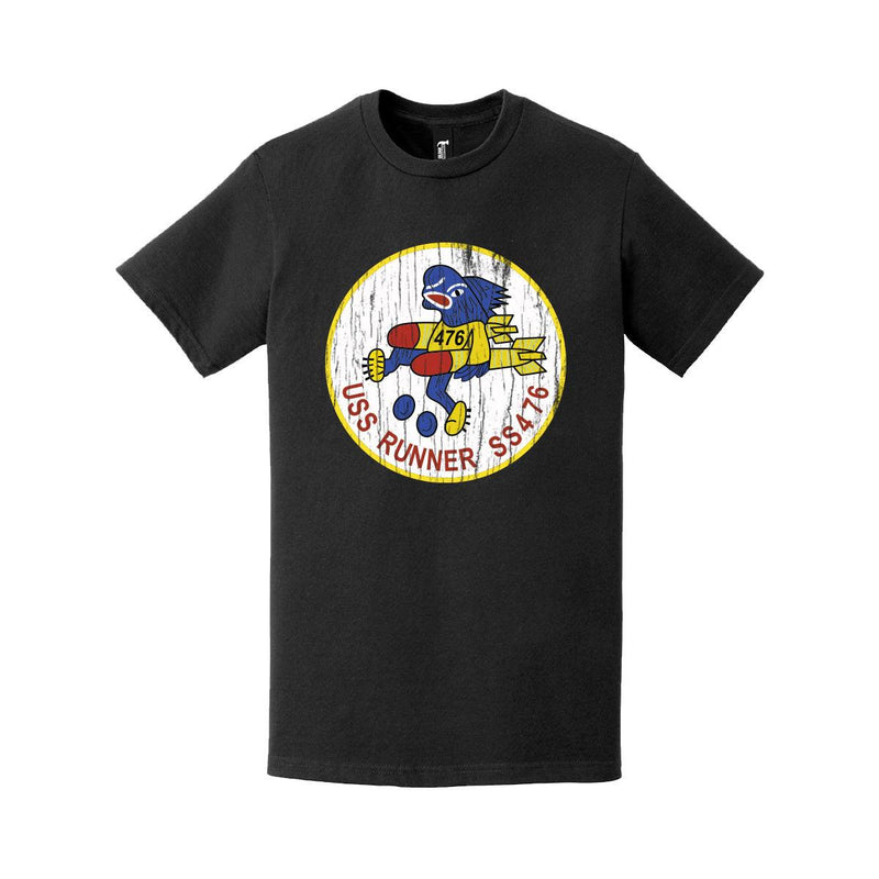 Distressed USS Runner (SS-476) Logo Crest T-Shirt