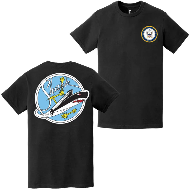 USS Shark (SSN-591) Double-Sided Logo T-Shirt