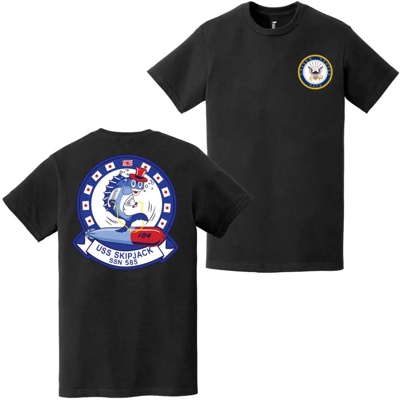 USS Skipjack (SSN-585) Double-Sided Logo T-Shirt