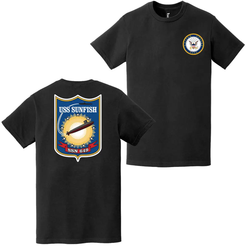 USS Sunfish (SSN-649) Double-Sided Logo T-Shirt