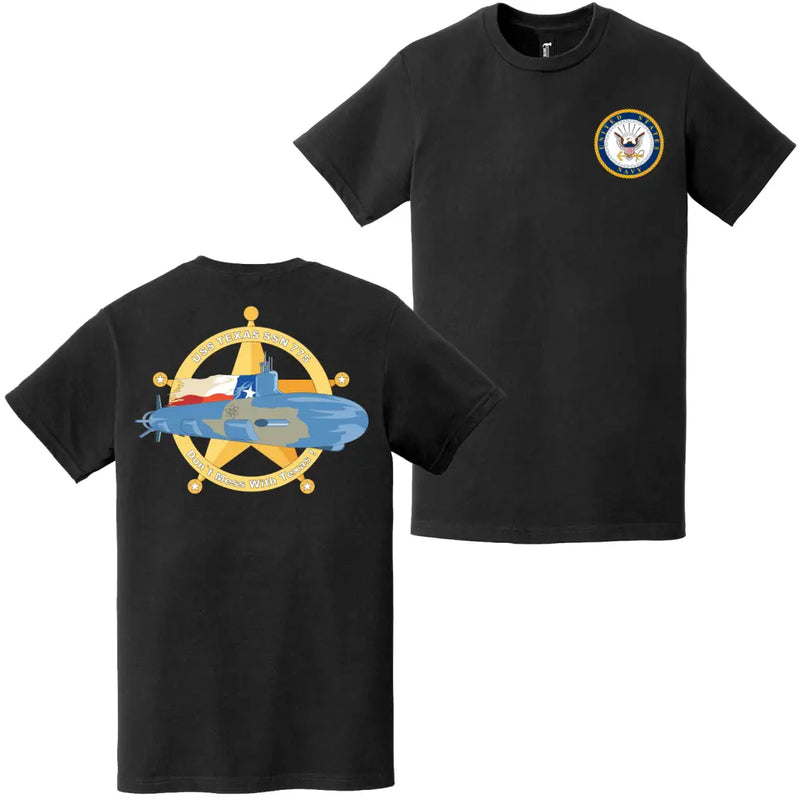 USS Texas (SSN-775) Double-Sided Logo T-Shirt