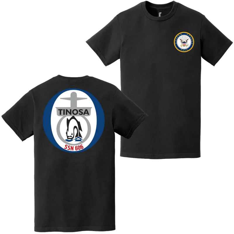 USS Tinosa (SSN-606) Double-Sided Logo T-Shirt