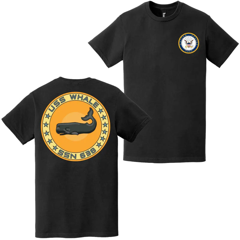 USS Whale (SSN-638) Double-Sided Logo T-Shirt