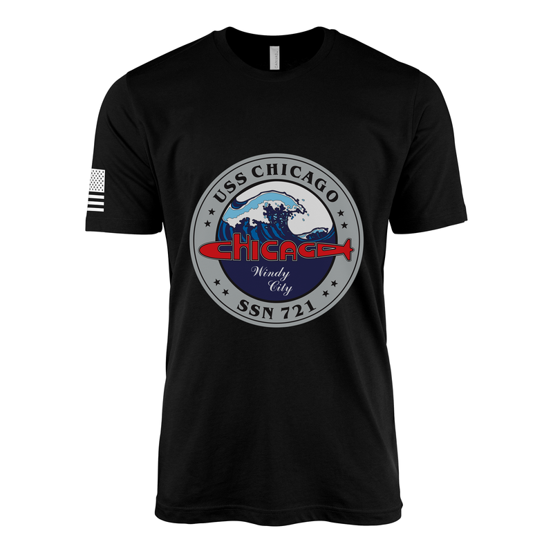 USS Chicago (SSN-721) Submarine T-Shirt V2