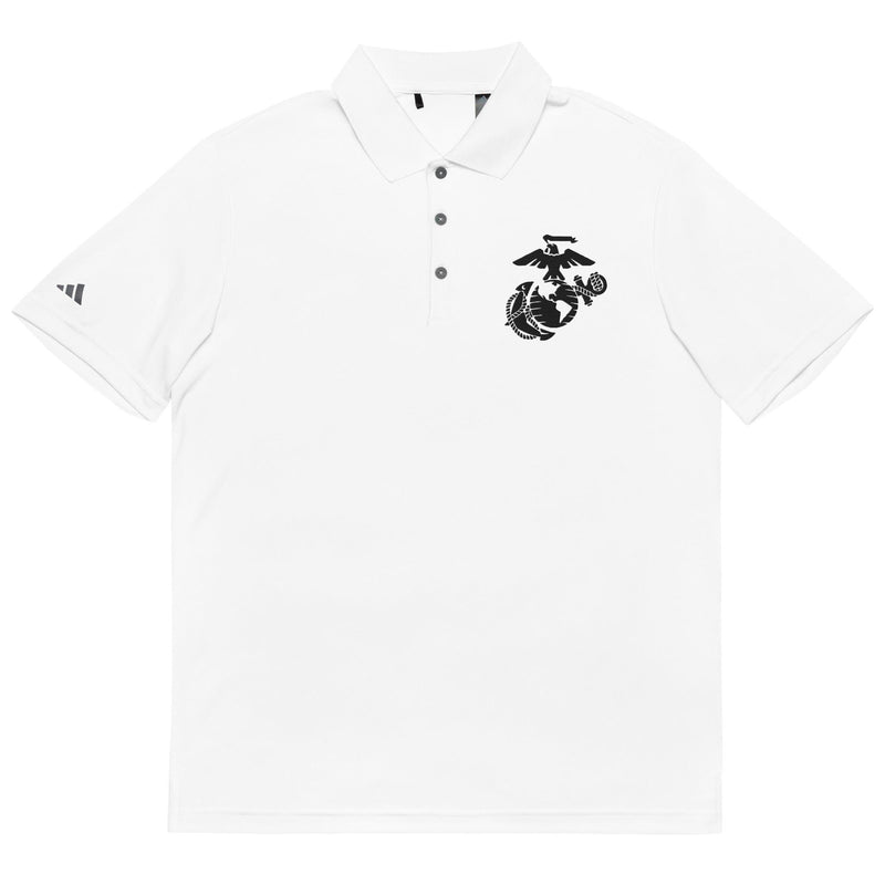 USMC Black EGA Embroidered Adidas® Performance Polo Shirt
