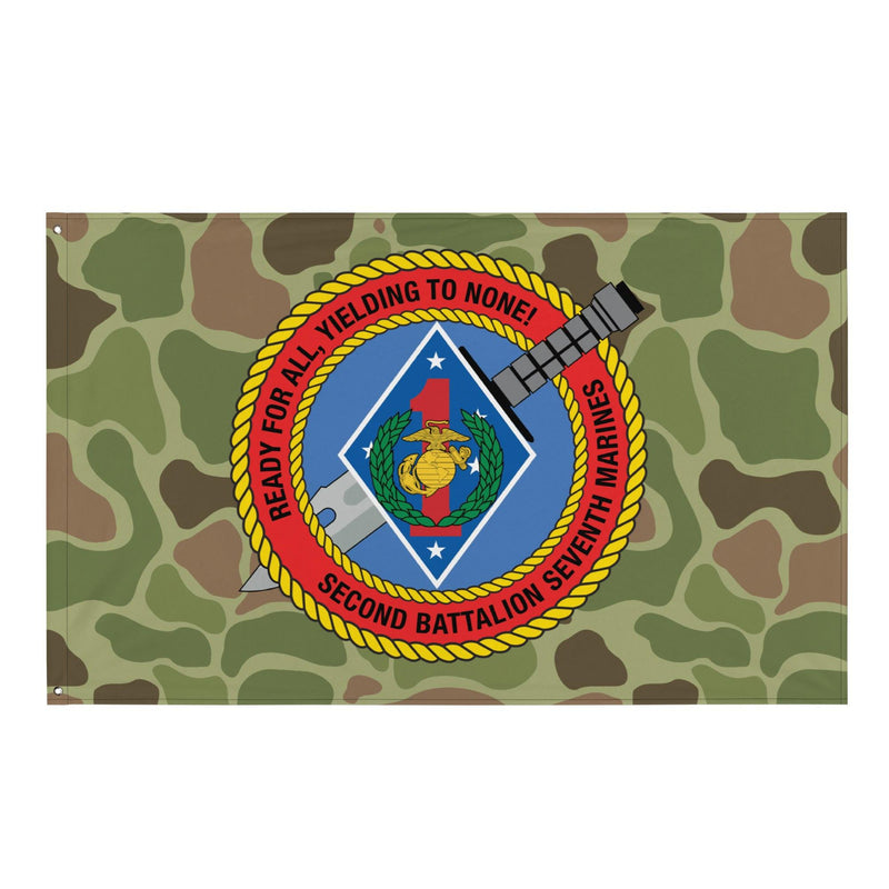 2nd Battalion 7th Marines (2/7 Marines) Frogskin Camo Flag