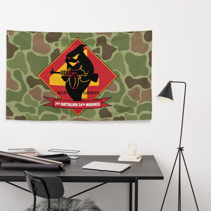2nd Battalion 24th Marines (2/24 Marines) Frogskin Camo Flag