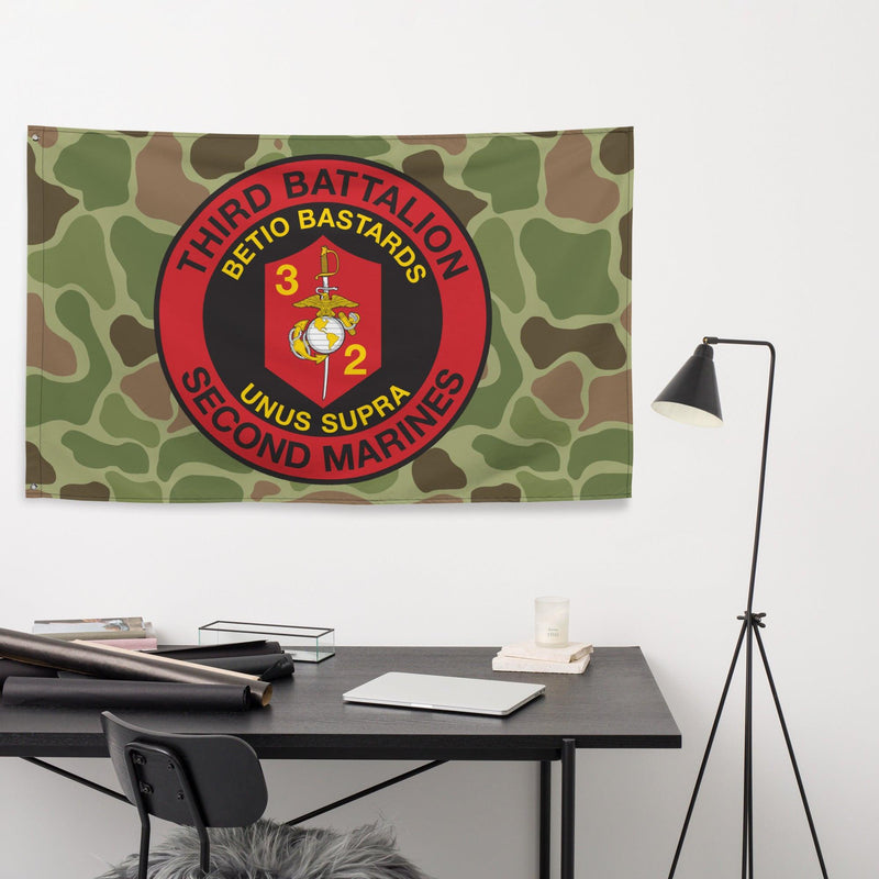 3rd Battalion 2nd Marines (3/2 Marines) Frogskin Camo Flag