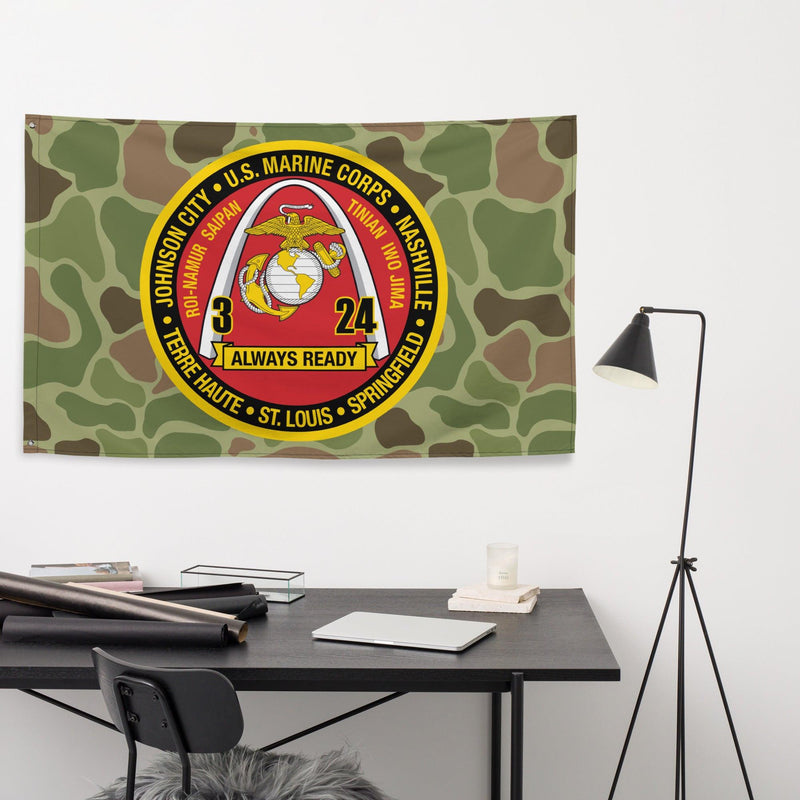 3rd Battalion 24th Marines (3/24 Marines) Frogskin Camo Flag