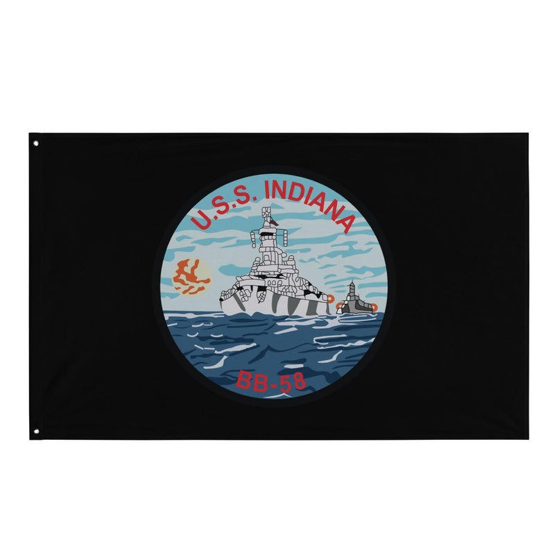USS Indiana (BB-58) WW2 Battleship Legacy Indoor Wall Flag