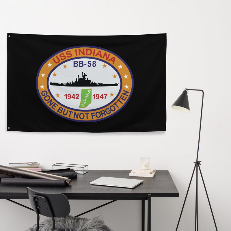 USS Indiana (BB-58) Battleship Legacy Indoor Wall Flag