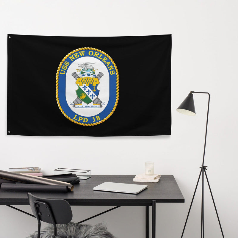 USS New Orleans (LPD-18) Black Wall Flag