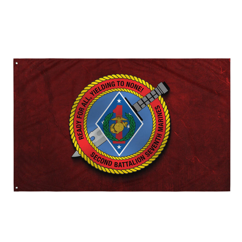 2/7 Marines Red Indoor Wall Flag