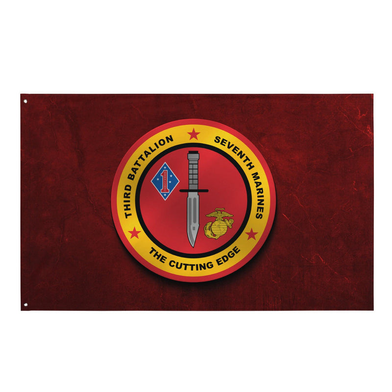 Vintage 3/7 Marines Indoor Wall Flag