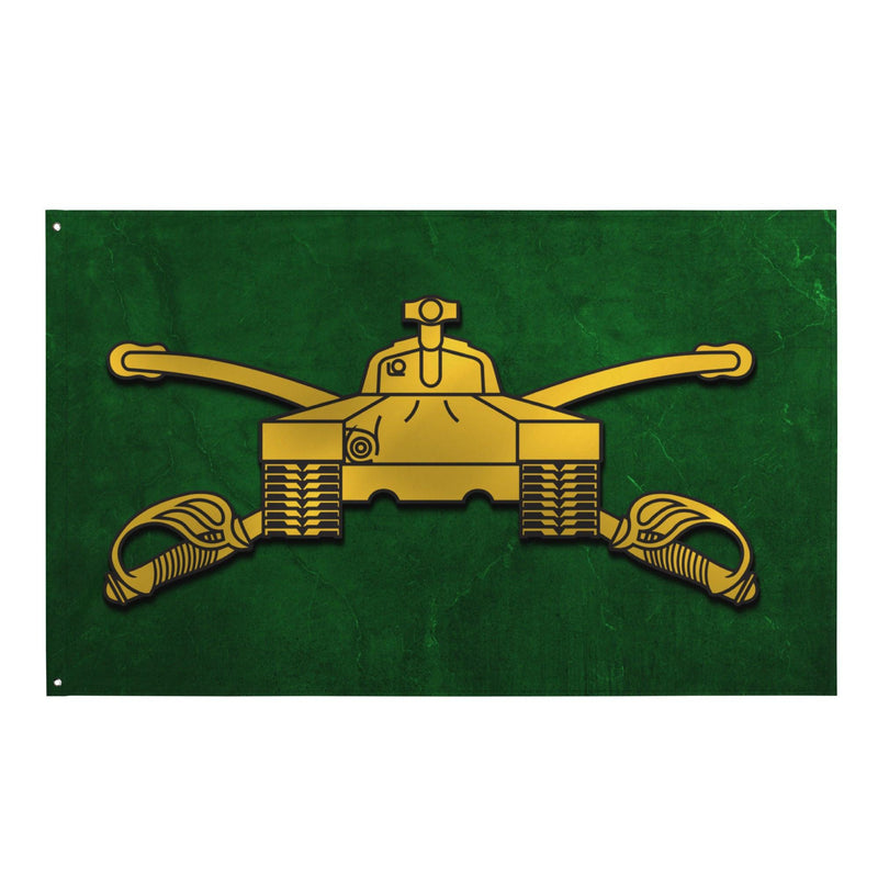 U.S. Army Armor Branch Emblem Green Flag