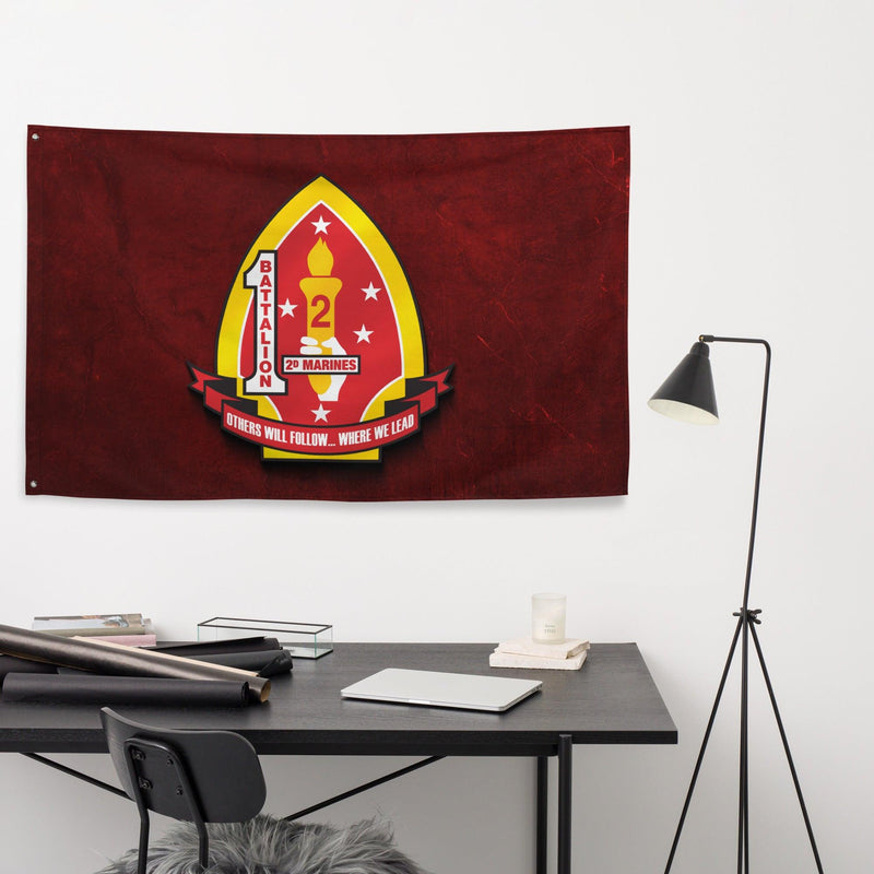 1st Bn 2nd Marines (1/2 Marines) Red Wall Flag