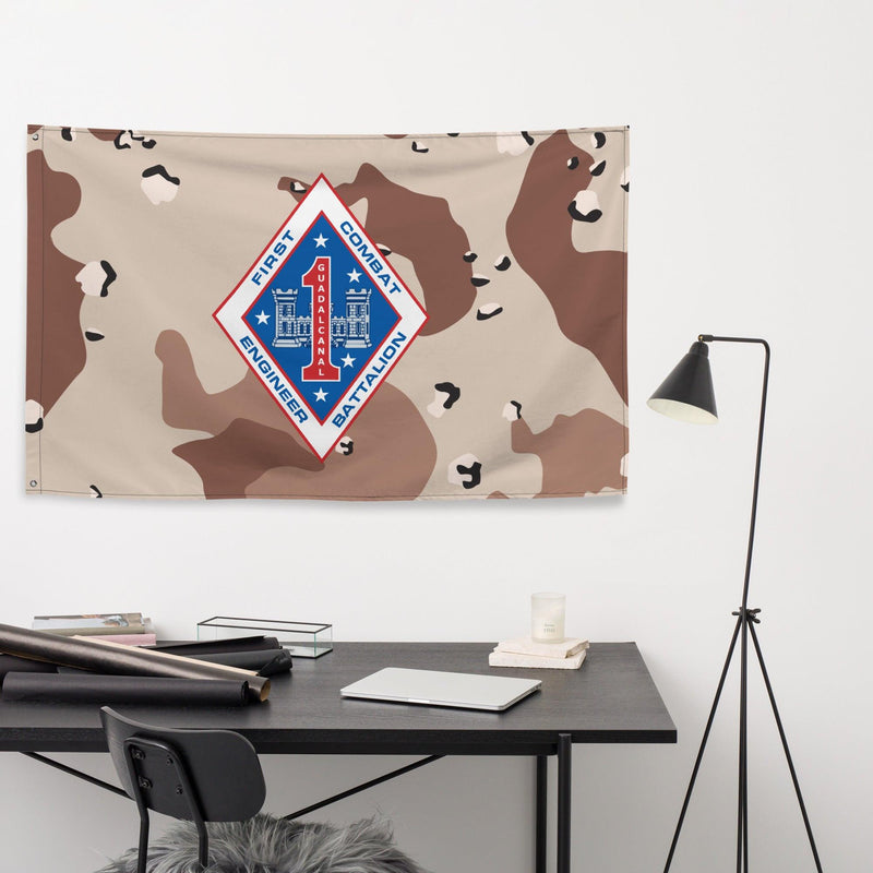 1st CEB USMC Chocolate-Chip Camo Flag